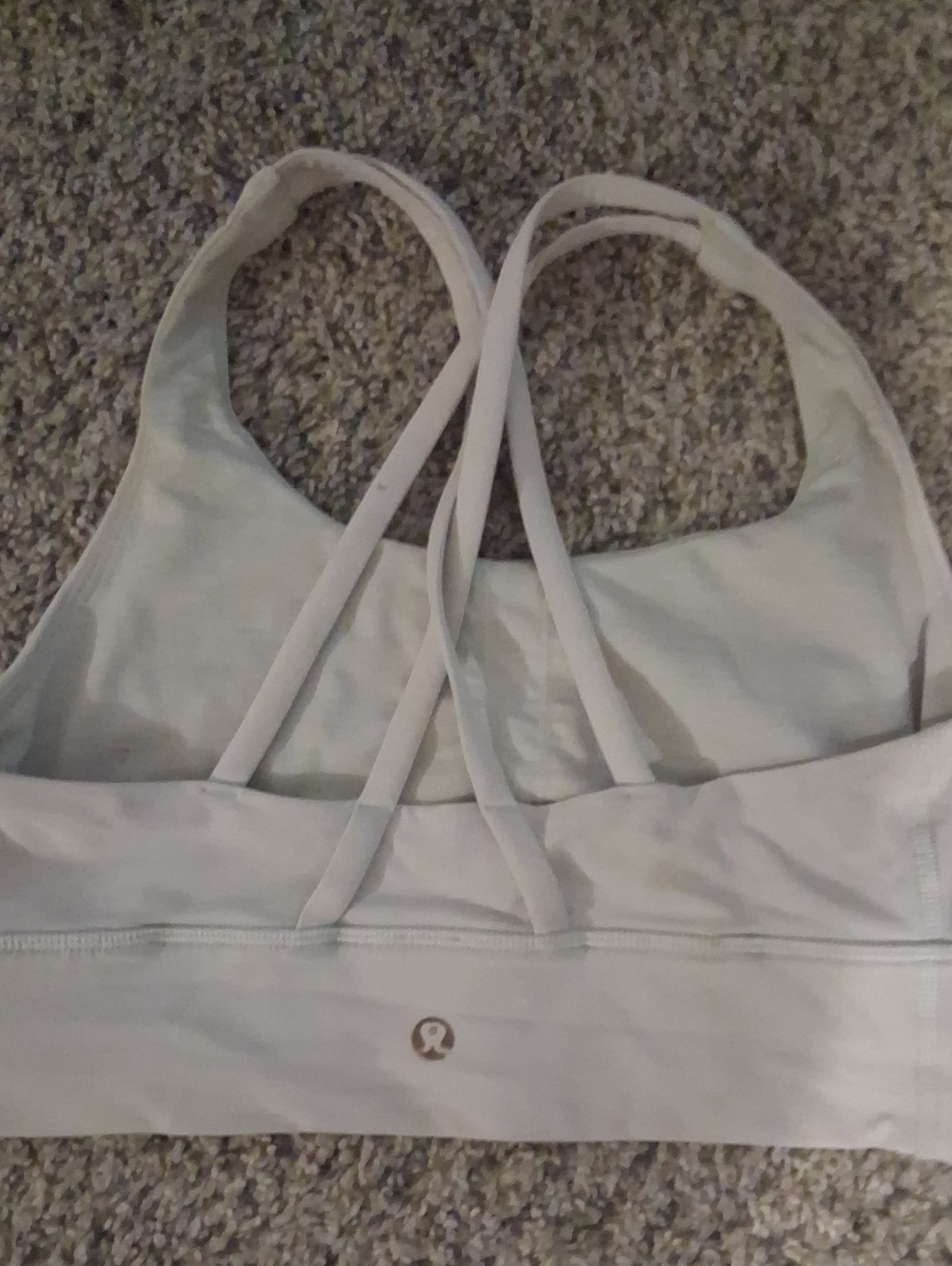lululemon athletica Light Gray Strappy Crisscross Sports Bra